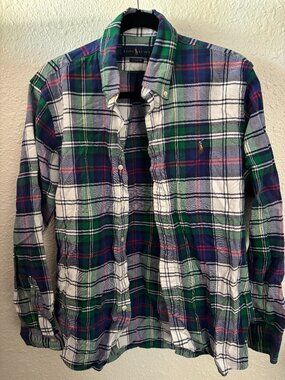 Polo Ralph Lauren Mens L Classic Fit Plaid Button Down Office Preppy Layering